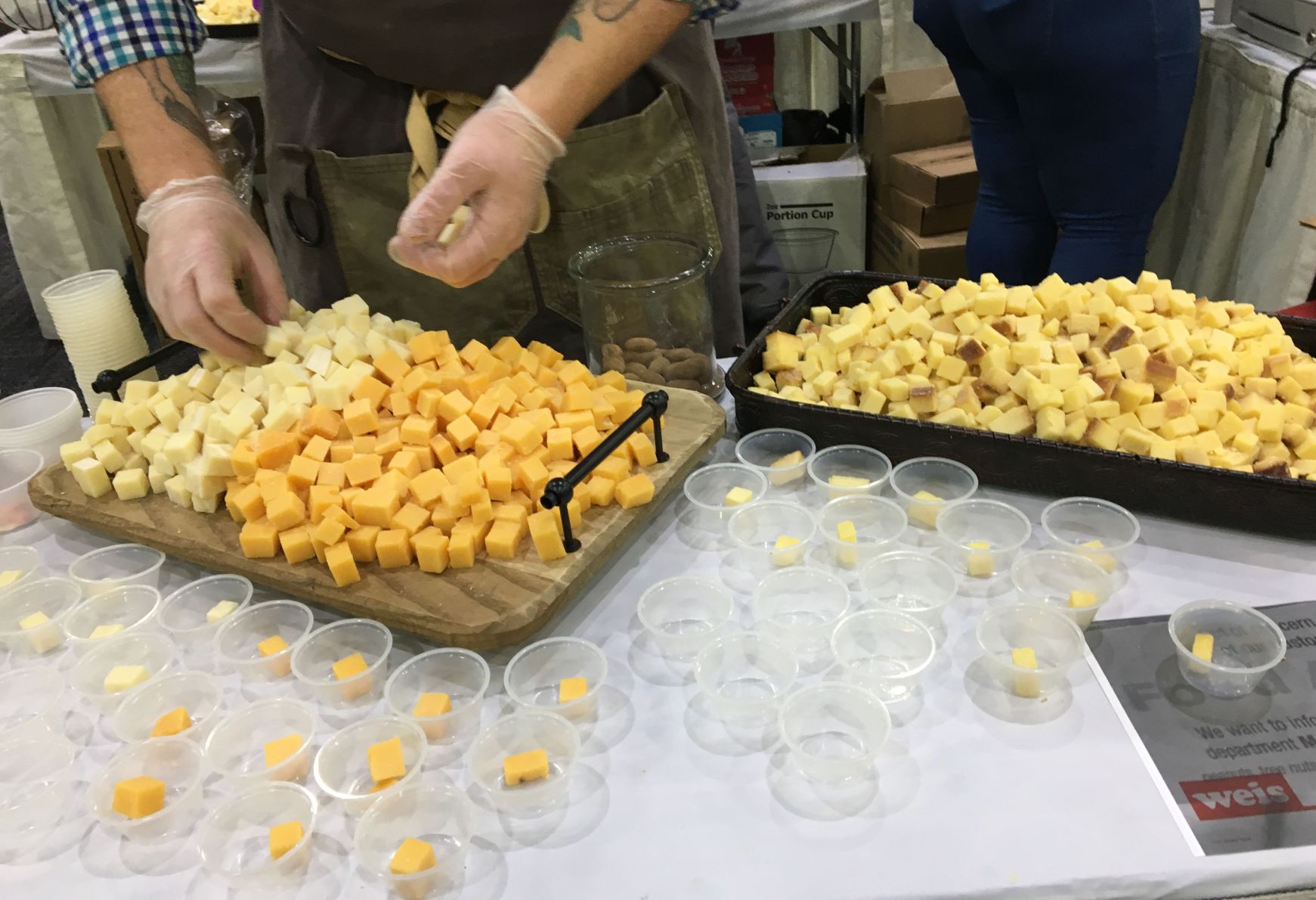 cheese samples at taste festival